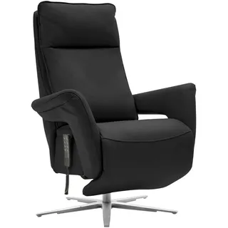 Valdera Relaxsessel , Schwarz , Metall , Echtleder , Semi-Anilinleder , 79-83x116x87-176 cm , Goldenes M , Fußauswahl, Lederauswahl, Stoffauswahl, erweiterbar (Typenauswahl), Relaxfunktion , Wohnzimmer, Sessel, Ledersessel