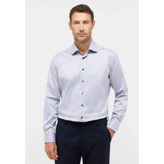 Langarmhemd ETERNA "MODERN FIT", Herren, Gr. 39, Normalgrößen, grau (graphit), Twill, 100% cotton, tailliert, Manschette, Hemden Langarmhemd, NON IRON (bügelfrei)