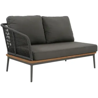 XXXL LOUNGESOFA Anthrazit, Teakfarben - 130x71x82 cm