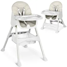 Rickokids Hochstuhl Baby, Kinderhochstuhl mit Tablett für essen, Baby essen Stuhl, Hochstuhl Klappbar, Baby Hochstuhl ab Geburt, Einfach zu Reinigen, 83x60x110 cm Grau