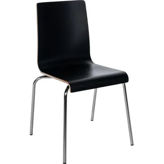 Stapelstühle – Multifunktionale Sitzmöbel – Platzsparendes Design, kratzfestes Design | Farbe: Schwarz