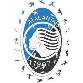 Iconic Puzzles, Atalanta Logo, offizielles Produkt, Holzpuzzle für Erwachsene und Kinder, 100% nachhaltiges Holz, Größe M, 250 Stück