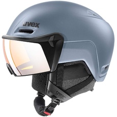uvex hlmt 700 visor - sicherer Skihelm für Damen und Herren - individuelle Größenanpassung - mit Visier - strato matt - 52-55 cm