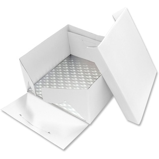 PME BCS878 Rechteckige Tortenplatte und Tortenschachtel 35 cm, Kunststoff, White, cm, 35 x 35 x 15.2 cm, 1 Einheiten