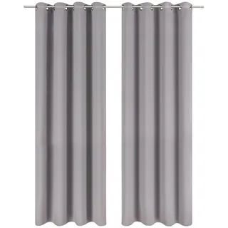 Blumtal Verdunklungsvorhänge 2er Set – Blickdichter Thermovorhang mit Ösen, Hitze- & Kälteschutz, Isolierende Gardinen 140/265 cm,Grau , Kunststoff , Rechteckig , 140x265 cm , Oeko-Tex® Standard 100 , Heimtextilien, Vorhänge, Fertigvorhänge, Verdunkelungsvorhänge