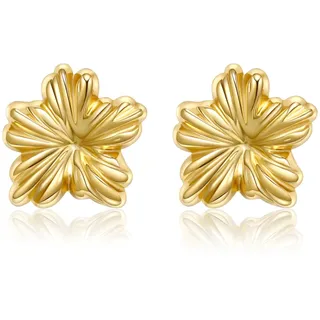 GILIEYER Blumen Ohrringe, Damen Große Gold Blumenohrringe Metall Blumenstecker Statement Ohrringe Schmuck für Damen (Stil 2, Gold)