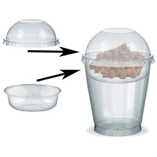 Feinkostbecher für Salat, Müsli, Joghurt mit Einsatz + Deckel 300 ml, 100 Stk.