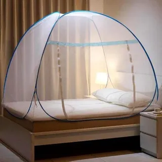 Pop-Up Muggennet voor Buiten und Camping, 120 x 200cm, blauw, opvouwbaar und transportabel.