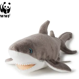 WWF Plüschtier Weißer Hai (38cm) lebensecht Kuscheltier Stofftier Plüschfigur Hai - Weiß