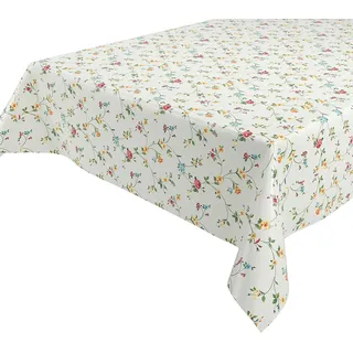Klassisch Blümchen Wachstuchtischdecke Wachstuch abwischbar Garten Tischdecke RUND OVAL ECKIG, Größe wählbar (Eckig 140x200 cm)