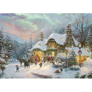 Schmidt Spiele 58793 Thomas Kinkade, Santa's Night Before Christmas, 1000 Teile Puzzle
