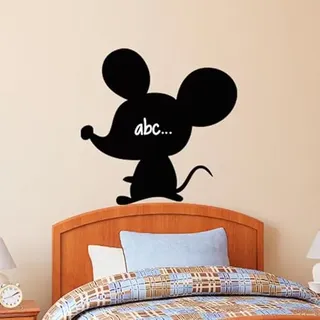 Ambiance Sticker Kreidetafel – Wandsticker, selbstklebend, abwischbar, Silhouette kleine Maus – H 110 x L 110 cm