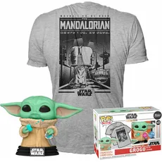 Bild Star Wars The Mandalorian POP! & Tee Vinyl Figur & T-Shirt Set Grogu with Cookie Größe S