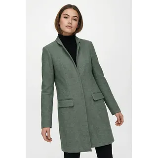 Kurzmantel ONLY "ONLLINEA L/S FIT CUT COATIGAN CC TLR", Damen, Gr. 34, laurel wreath detail:melange, Web, Obermaterial: 65% Polyester, 35% Baumwolle, meliert, kniefrei, tiefer V-Ausschnitt, Mäntel Kurzmantel