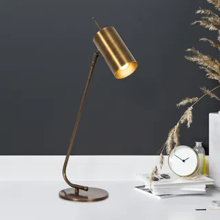 Opviq, Vintage Tischlampe mit Metallkörper, 8 x 26 cm, Höhe 55 cm, E27 Fassung, max. 40 W, 200 cm Kabel, IP20, Kupfer, industrielles Design - Elegant & Funktional.