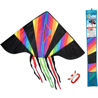 Teorema Giocattoli - Teorema-Regenbogen-Drachen mit Griff, einfach zu montieren, Maße 145 x 73 cm, 52522