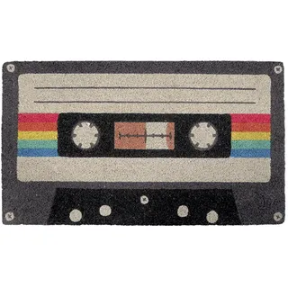 Fisura - Fußmatte außen Kassettenband Fußmatte aus Kokosnuss mit Rutschfester PVC-Rückseite. Fußabtreter für den Eingang. Handbemalt. Abmessungen:70 x 40. Farbe: Verschiedene.