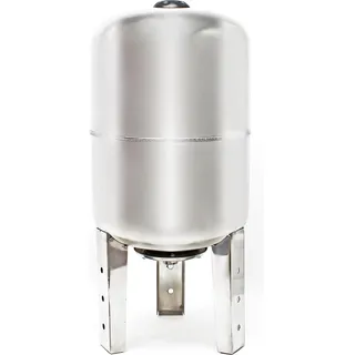 Wiltec Edelstahl Ausdehnungsgefäß 50 Liter, vertikaler Membrankessel für Hauswasserwerke und Druckerhöhungsanlagen mit epdm Membran