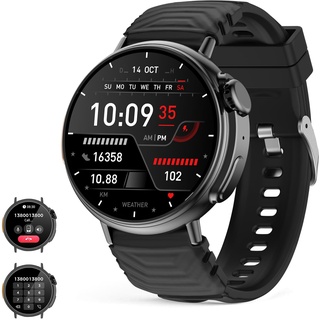 Smartwatch Ultra Damen Herren mit Telefonfunktion (Anruf empfangen/tätigen), 1,52" rundes HD-Display,Fitnessuhr mit Schlaftracker,120+ Sportmodi sportuhr Fitness Uhr Armbanduhr für Android IOS