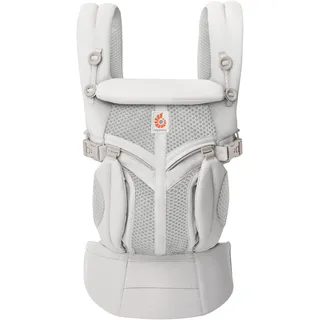 Ergobaby Babytrage für Neugeborene bis Kleinkind, 4-Positionen Omni 360 Cool Air Mesh Pearl Grey Ergonomische Baby-Tragetasche Bauchtrage Rückentrage,