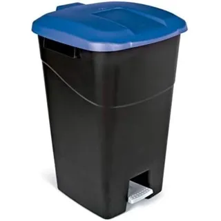 Tretbehälter 60 Liter – Abfallbehälter 60 Liter – Abfallbehälter 60 Liter – Schwarzer Sockel/grauer Deckel - Blau