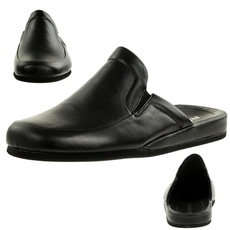 Bild Varberg Herren Pantoffeln Hausschuhe Schuhe 6607 90 schwarz, Schuhgröße:45 EU