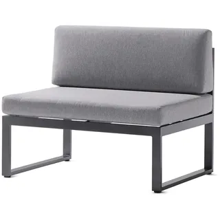Sieger Adelaide Loungesofa 1,5-Sitzer Aluminium Eisengrau/Hellgrau