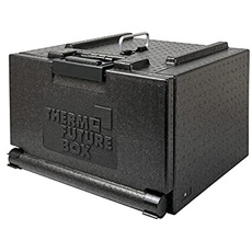 Thermo Future Box® | 27L Quadratische Pizzabox | Transportbox und Isolierbox | Lieferbox Kühlbox Thermobox Warmhaltebox mit Deckel | Thermobox für Essen und Getränke | Expandiertes Polypropylen