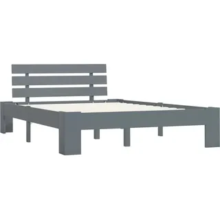 vidaXL Massivholzbett Grau Kiefer 120x200 cm - Grau