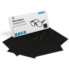 POLYCLEAN 5X Brillenputztücher aus Microfaser – Microfasertuch für Brillen, Display und Laptop – Display Tuch (18x15 cm, Schwarz) – Bildschirmreiniger Screen Cleaner Bildschirmtuch