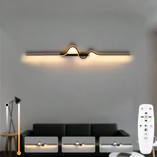 niuniaj LED Wandlampe innen 16W 2000LM Wandleuchte Innen Dimmbare,100CM Wandleuchten mit Fernbedienung,Wandbeleuchtung schwarz für Schlafzimmer Korridor Wohnzimmer Treppe Kinderzimmer Büro Küche