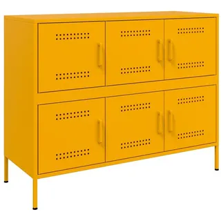 vidaXL Sideboard Senfgelb 100,5x39x79 cm Stahl