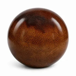 Keramik Kugel 20 cm Gartenkugel Dekokugel Gartenfigur Dekoration aus frostfester, witterungsbeständiger, robuster Steinzeug-Keramik Outdoor (braun-glänzend)
