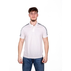 Armani Exchange Men's Short Sleeve Jacquard Logo Polo Shirt, OFF WHITE, M