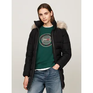 Tommy Hilfiger Heritage DOWN TYRA COAT WITH Fur mit Taschen, schwarz, (Black), XS