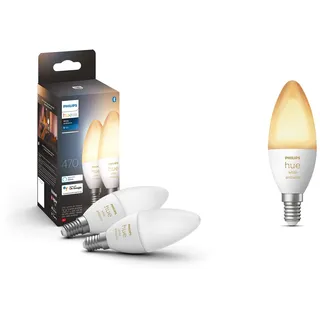 Philips Hue White Ambiance E14 LED Lampe Doppelpack und Einzelpack, dimmbar, alle Weißschattierungen, steuerbar via App, kompatibel mit Amazon Alexa (Echo, Echo Dot)