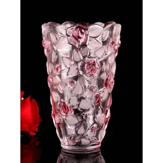 Glas-Blumenvase, 23,6 cm hoch, einzigartige Kristallvasen für Tische, Tafelaufsätze, Vintage- und Rosenvasen, große Vasen, Weihnachten, Erntedankgeschenk.