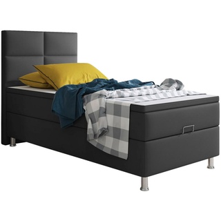 MID.YOU Boxspringbett mit Topper Anthrazit - 90x115x210 cm