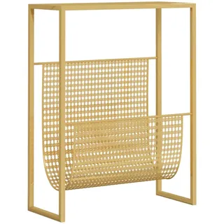 vidaXL Zeitschriftenständer Golden 35x15x45 cm Stahl