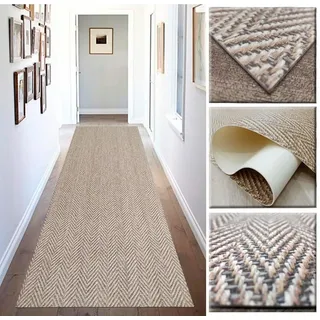 Tadi & Imperio1979 Vinilica Fischgrätteppich, für Küche, Flur, Braun, Beige, natürlicher Effekt, digitalisiert.