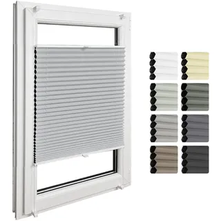 Home-Vision Premium Doppelplissee mit Klemmfix Weiß-Grau B50 x H200cm | Wabenplissee ohne Bohren Modern Klemmfix Blickdicht Plissee Sonnenschutz Hitzeschutz Jalousie für Fenster Thermo