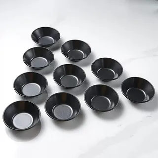 XZHDNLY Tartelette Förmchen 3 Zoll, Pastel de Nata Tins, Carbonstahl Mini Quicheform, Wiederverwendbare Mini Kuchenform für Gebäck, Ofen- und Heißluftfritteusen geeignet (10 PCS)