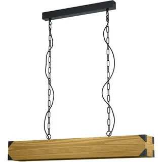 EGLO Harborough 4-flg. 90 cm eckig braun-schwarz Holz Metall