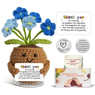 IrisCargo Pocket-Hug Glücksbringer Geschenk, Gestrickte Blumenpuppe, Dankeschön Geschenke,Emotional Support-Talisman, Positive Kartoffel Glücksbringer für Freunde, Kollegen und Familie