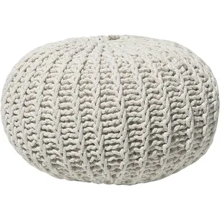 Beliani Pouf Conrad 50/50/35 cm , Beige , Textil , Rund , 50x35x50 cm , Wohnzimmer, Sessel, Hocker & Hockerbänke, Poufs