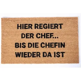 Jet-Line Kokos Fußmatte Regina Schuhabstreifer Rutschfest mit Schriftaufdruck 45 x 75 cm