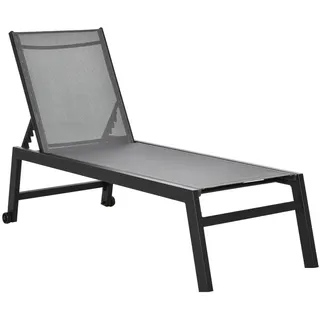 Outsunny Gartenliege , Grau , Metall, Kunststoff , 65x102x169 cm , Gartenmöbel, Gartenliegen