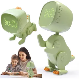 Elektronischer Wecker, Digitaluhr ROBO DINO, grün, USB-Kabel, Ecolight