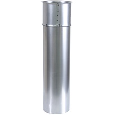 Kamino Flam Wandfutter doppelt in Silber, Doppelwandfutter aus feueraluminiertem Stahl, geprüft nach Norm EN 1856-2, mit Rohr der Länge 500 mm, Durchmesser: ca. 150 mm