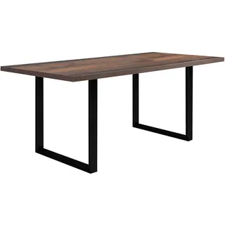 FORTE TABLES Tisch nicht ausziehbar, Holzwerkstoff, Old Wood Vintage, 180 x 74.7 x 90 cm